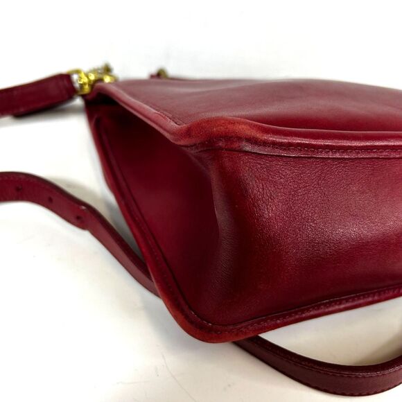 Coach Vintage 9927 Willis Red Leather Brass Top Handle Satchel Shoulder Bag - Picture 10 of 16